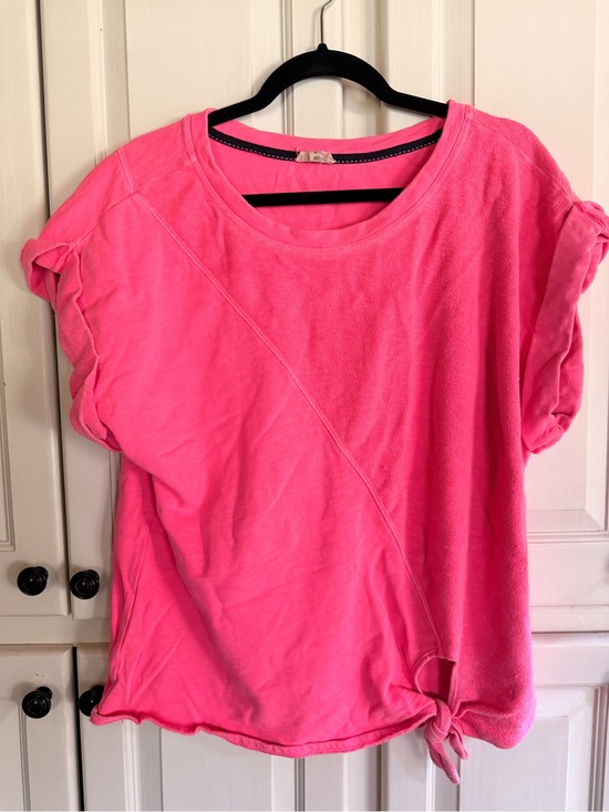 Pilcro Tops - Pilcro Bubblegum Pink Short Sleeve Knot Front Top